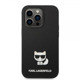 Karl Lagerfeld iPhone 14 Pro Max Deksel Liquid Silicone Choupette Svart