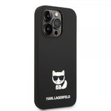 Karl Lagerfeld iPhone 14 Pro Max Deksel Liquid Silicone Choupette Svart