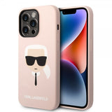 Karl Lagerfeld iPhone 14 Pro Max Deksel Liquid Silicone Karl Rosa