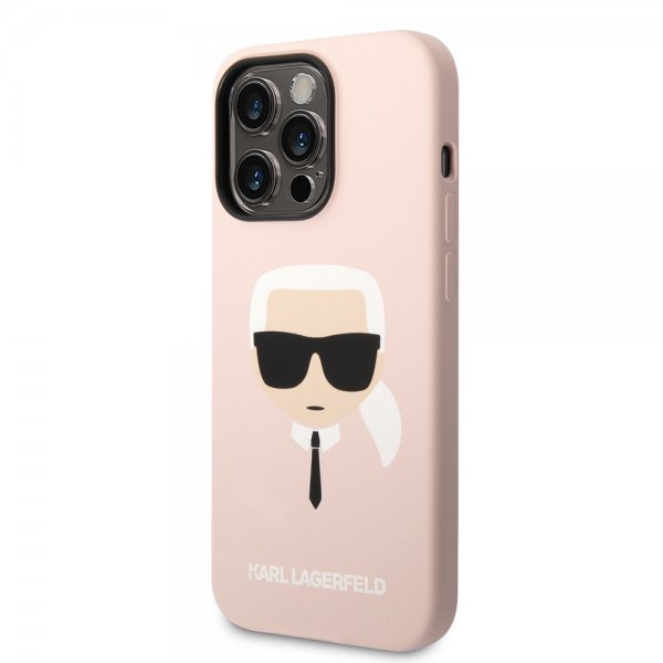 Karl Lagerfeld iPhone 14 Pro Max Deksel Liquid Silicone Karl Rosa