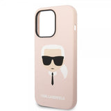 Karl Lagerfeld iPhone 14 Pro Max Deksel Liquid Silicone Karl Rosa