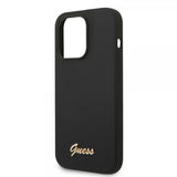 Guess iPhone 14 Pro Max Deksel Liquid Silicone Metal Logo Svart