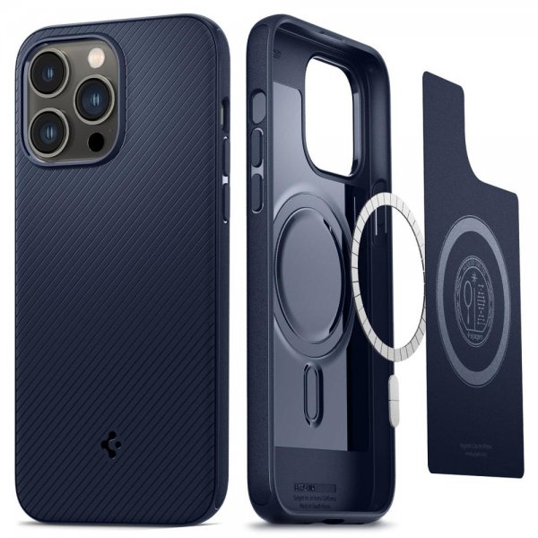Spigen iPhone 14 Pro Max Deksel Mag Armor MagFit Navy Blue