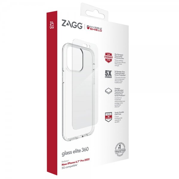 Zagg InvisibleShield iPhone 14 Pro Max Deksel med Skjermbeskytter Glass Elite 360