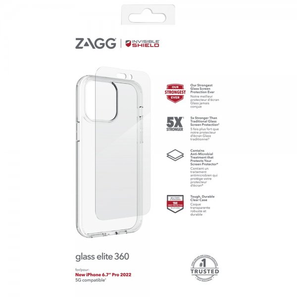 Zagg InvisibleShield iPhone 14 Pro Max Deksel med Skjermbeskytter Glass Elite 360