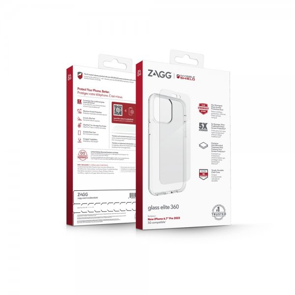 Zagg InvisibleShield iPhone 14 Pro Max Deksel med Skjermbeskytter Glass Elite 360