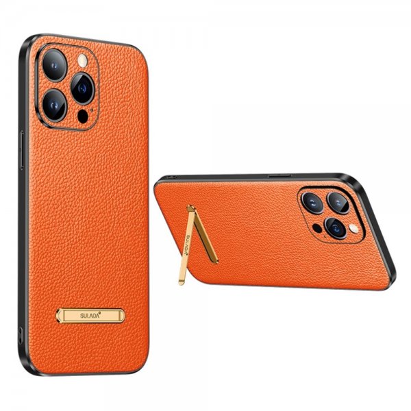 Sulada iPhone 14 Pro Max Deksel med Stativ Oransje