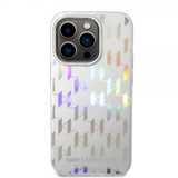 Karl Lagerfeld iPhone 14 Pro Max Deksel Monogram Iridescent Sølv