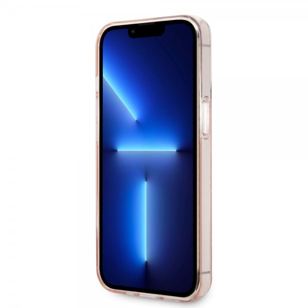 Karl Lagerfeld iPhone 14 Pro Max Deksel Monogram Vertical Stripe Rosa