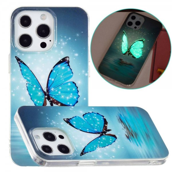 iPhone 14 Pro Max Deksel Motiv Blå Sommerfugl