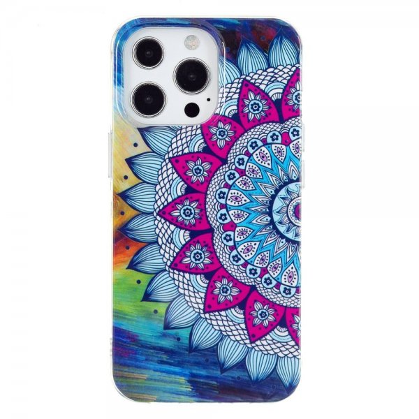 iPhone 14 Pro Max Deksel Motiv Blå Mandala