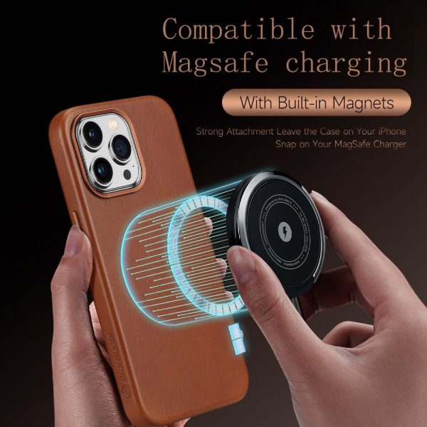 Dux Ducis iPhone 14 Pro Max Deksel Naples Series MagSafe Lysebrun