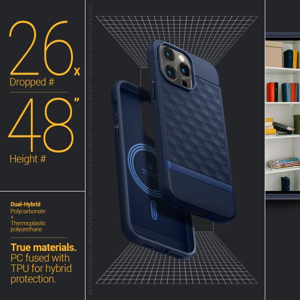 Caseology iPhone 14 Pro Max Deksel Parallax Mag Midnight Blue