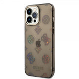 Guess iPhone 14 Pro Max Deksel Peony Glitter Svart
