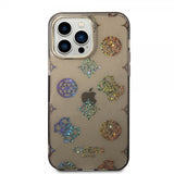 Guess iPhone 14 Pro Max Deksel Peony Glitter Svart