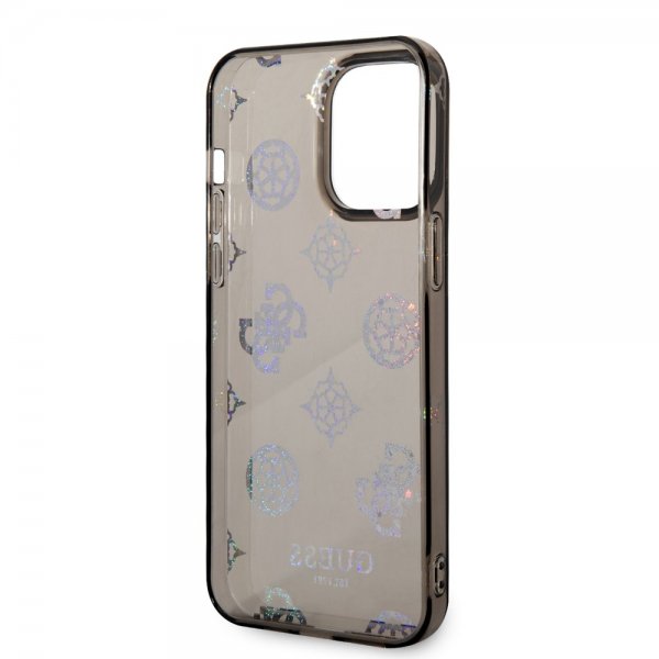 Guess iPhone 14 Pro Max Deksel Peony Glitter Svart