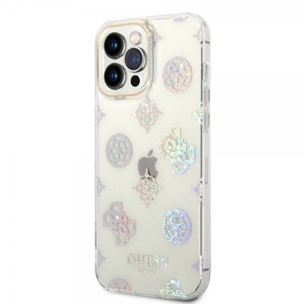 Guess iPhone 14 Pro Max Deksel Peony Glitter Hvit