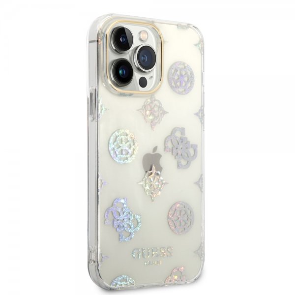 Guess iPhone 14 Pro Max Deksel Peony Glitter Hvit