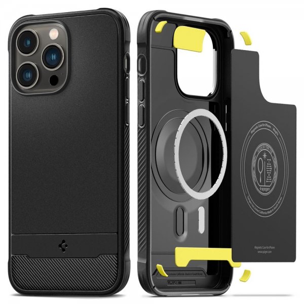 Spigen iPhone 14 Pro Max Deksel Rugged Armor MagFit Matte Black