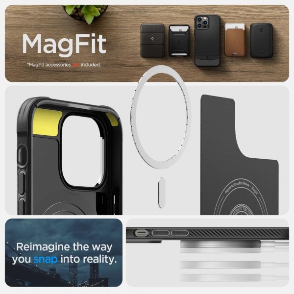 Spigen iPhone 14 Pro Max Deksel Rugged Armor MagFit Matte Black