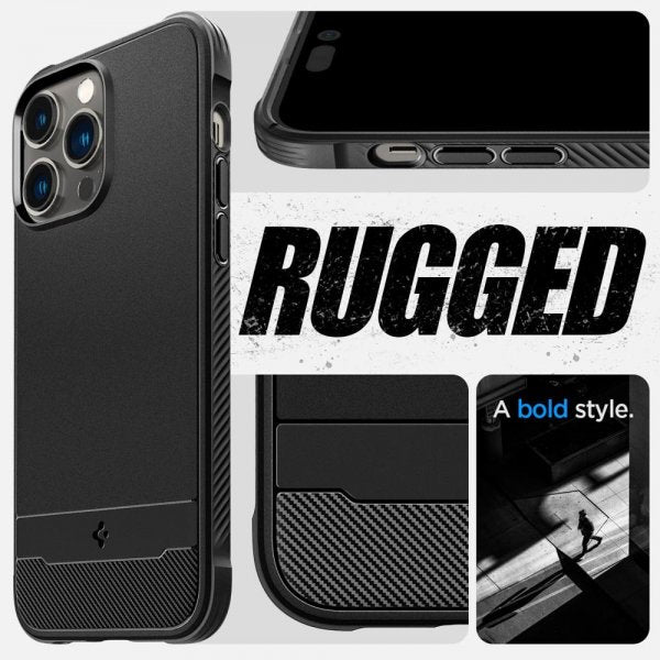 Spigen iPhone 14 Pro Max Deksel Rugged Armor MagFit Matte Black