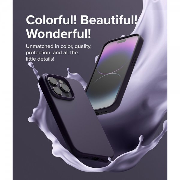 Ringke iPhone 14 Pro Max Deksel Silikoni Deep Purple