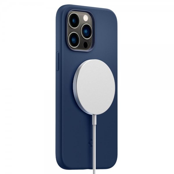 Spigen iPhone 14 Pro Max Deksel Silicone Fit MagFit Navy Blue