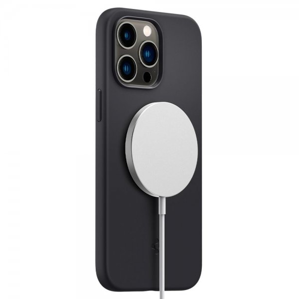 Spigen iPhone 14 Pro Max Deksel Silicone Fit MagFit Svart