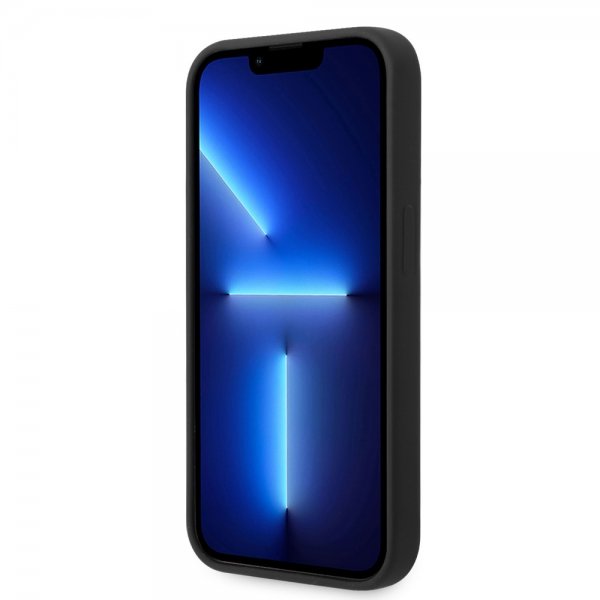 Guess iPhone 14 Pro Max Deksel Silicone Metal Plate MagSafe Svart