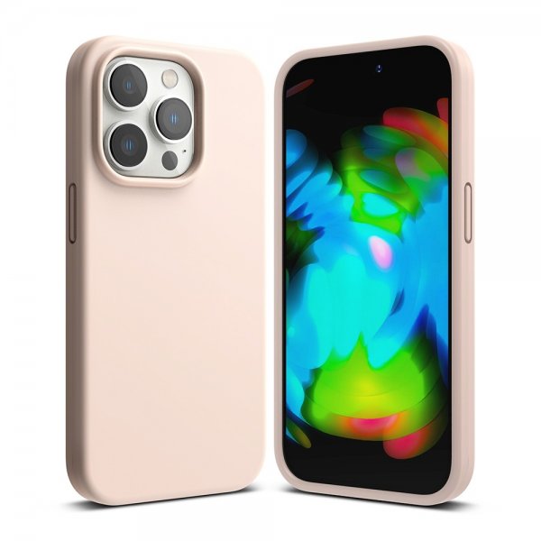 Ringke iPhone 14 Pro Max Deksel Silikoni Pink Sand