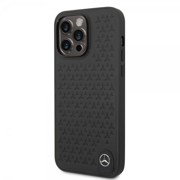 Mercedes Benz iPhone 14 Pro Max Deksel Star Pattern Svart