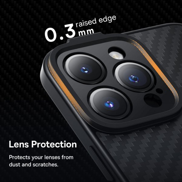 Baseus iPhone 14 Pro Max Deksel Synthetic Fiber MagSafe Svart