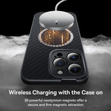 Baseus iPhone 14 Pro Max Deksel Synthetic Fiber MagSafe Svart