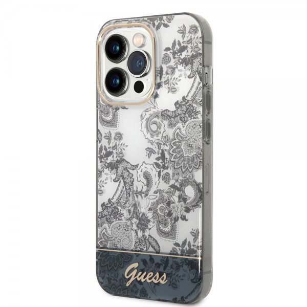 Guess iPhone 14 Pro Max Deksel Toile de Jouy Grå