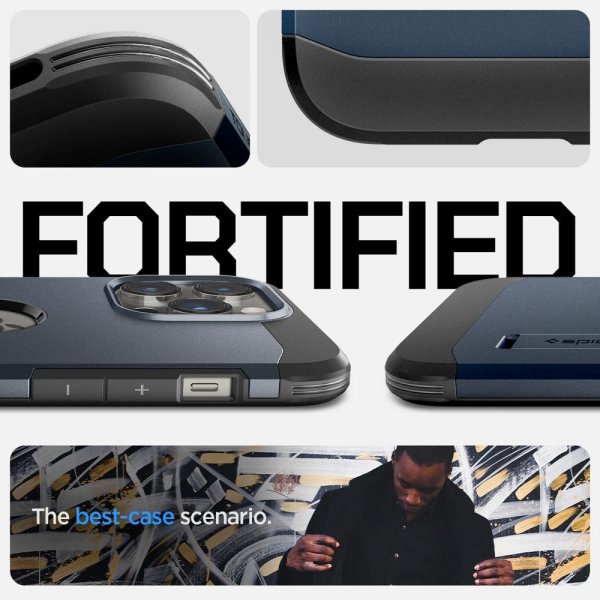 Spigen iPhone 14 Pro Max Deksel Tough Armor MagFit Metal Slate