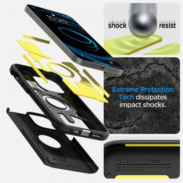 Spigen iPhone 14 Pro Max Deksel Tough Armor MagFit Svart