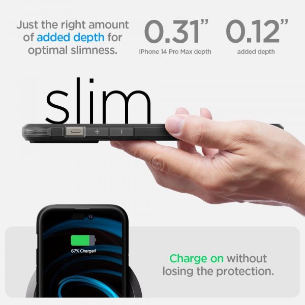 Spigen iPhone 14 Pro Max Deksel Tough Armor MagFit Svart