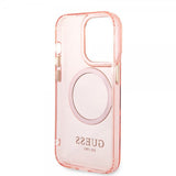 Guess iPhone 14 Pro Max Deksel Translucent MagSafe Rosa