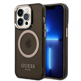 Guess iPhone 14 Pro Max Deksel Translucent MagSafe Svart