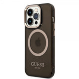 Guess iPhone 14 Pro Max Deksel Translucent MagSafe Svart
