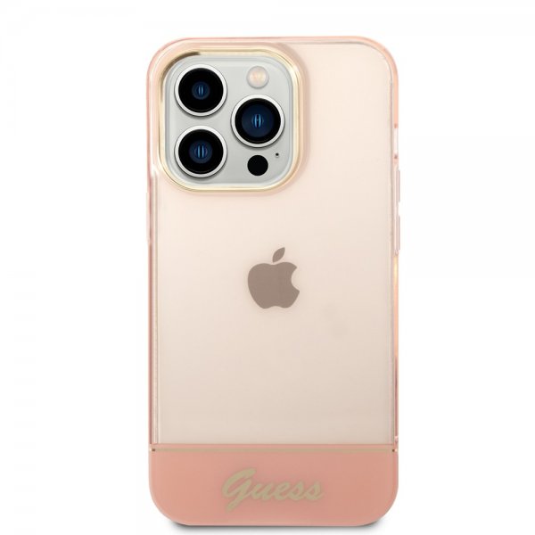 Guess iPhone 14 Pro Max Deksel Translucent Rosa