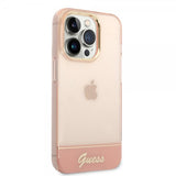 Guess iPhone 14 Pro Max Deksel Translucent Rosa