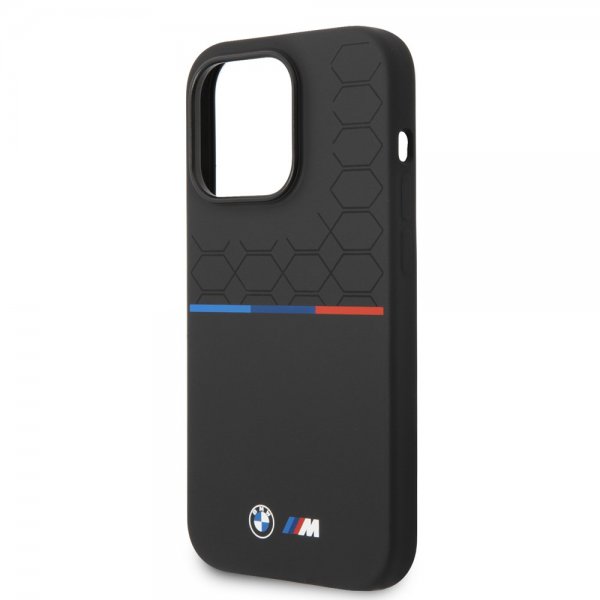 BMW iPhone 14 Pro Max Deksel Tricolor Line & Logo Svart