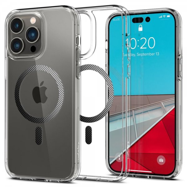 Spigen iPhone 14 Pro Max Deksel Ultra Hybrid MagFit Carbon Fiber