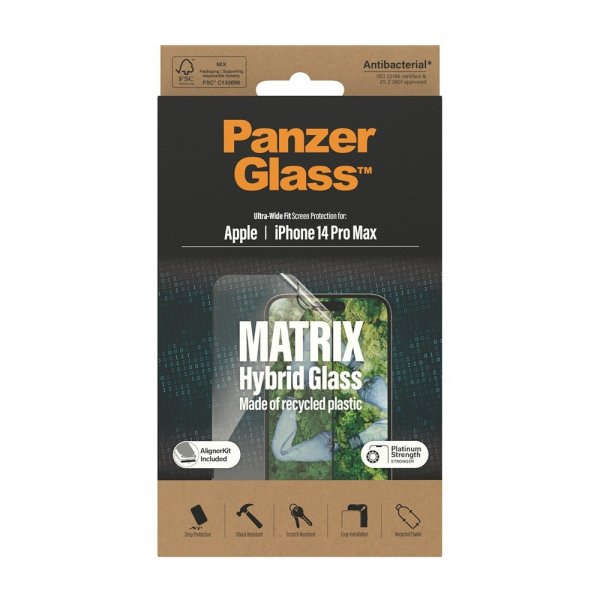 PanzerGlass iPhone 14 Pro Max Skjermbeskytter Matrix Hybrid Glass EasyAligner