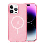 iPhone 14 Pro Deksel Glitter MagSafe Rosa