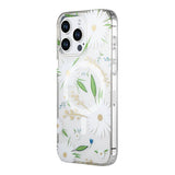 iPhone 14 Pro Deksel Blomstermønster MagSafe Hvit
