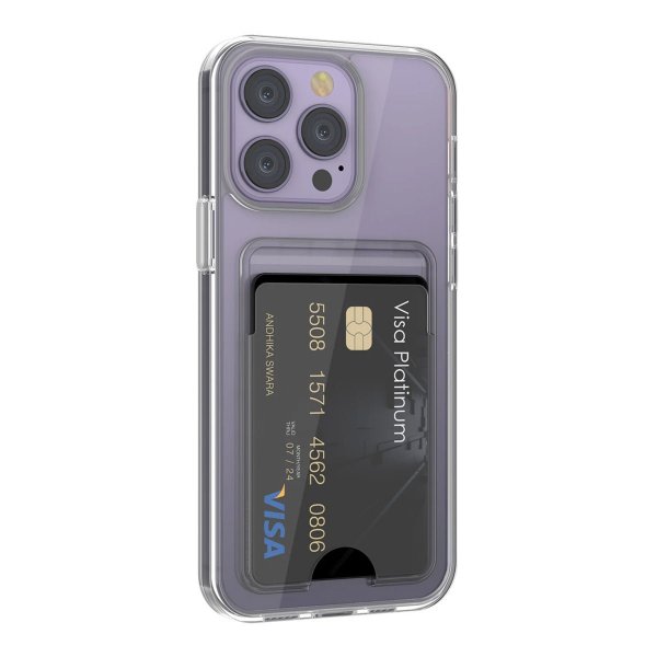 Rvelon iPhone 14 Pro Deksel Kortholder Transparent