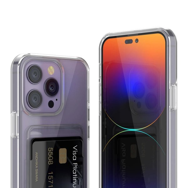 Rvelon iPhone 14 Pro Deksel Kortholder Transparent