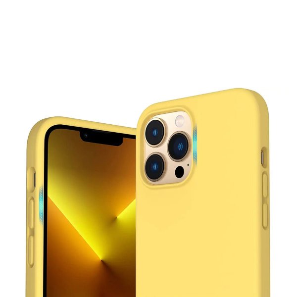 Rvelon iPhone 14 Pro Deksel Silikon Gul